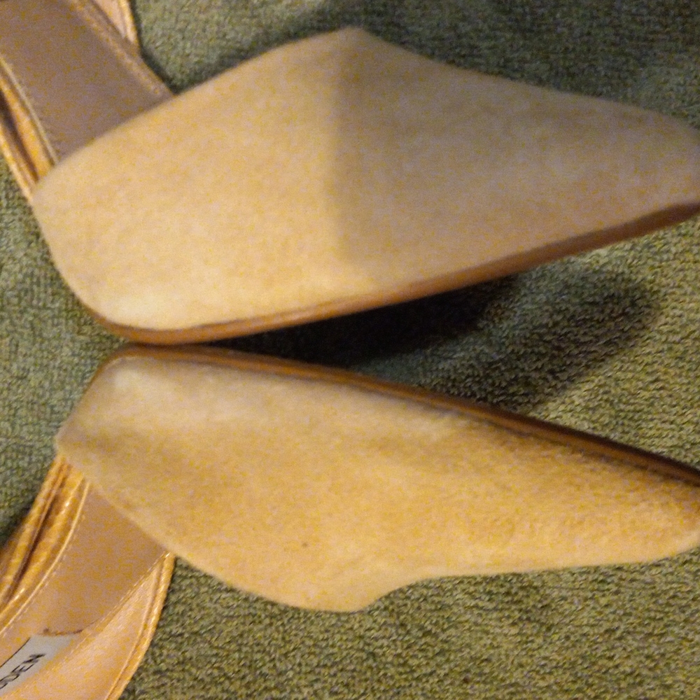 Steve Madden Valko D’Orsay Heels Nude Multi-Color Suede and Snakeskin Size 7 - Picture 3 of 12